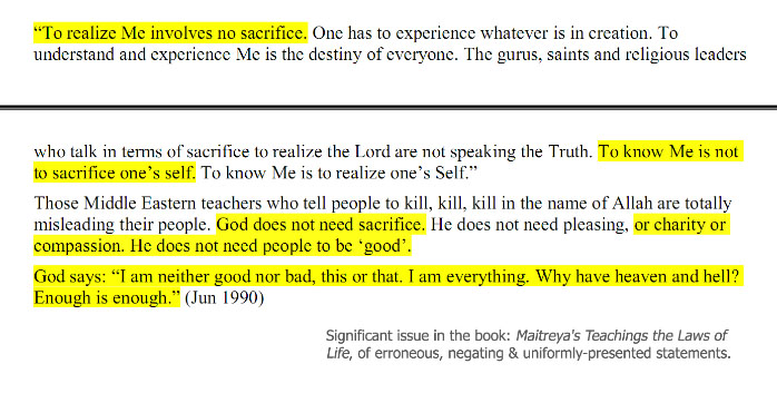 Click to view higher resolution of this image. snapshot of unignorable statements in the book: the laws of life.